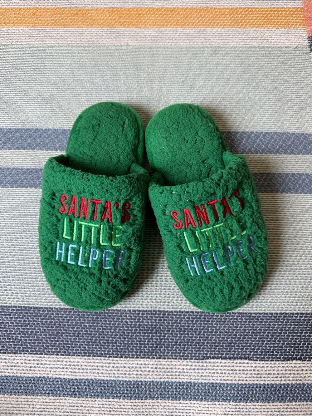 Target Green 'Santa's Little Helper' Kids Slippers
